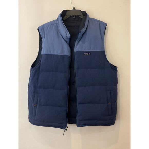 Patagonia Reversible Bivy Down Vest Mens XXL Blue Puffer Full Zip 27587 - Read - Picture 5 of 14